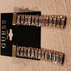 Guess Baguette Earrings in Gold-Tone NWT